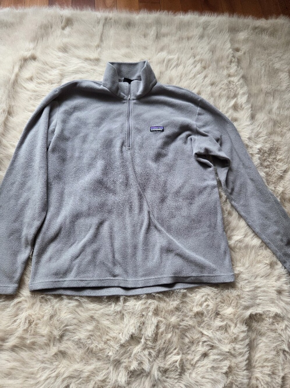 Patagonia Men’s Gray Quarter-Zip Fleece Pullover Sz L Grey